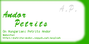 andor petrits business card